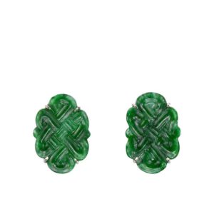 30. 18K白金天然翡翠耳環（私人收藏）
