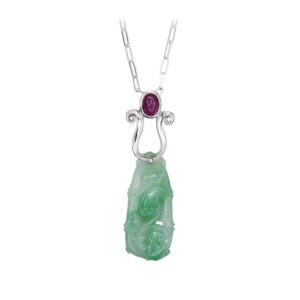 51. 925純銀項鍊連天然翡翠吊墜（私人收藏）