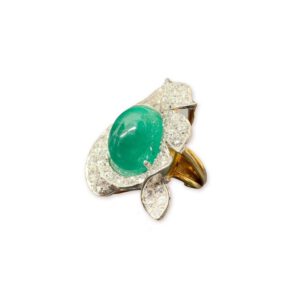 3. 18K黃金天然翡翠鑽石戒指（私人收藏）